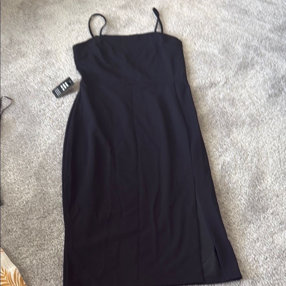 Express Black Midi Sheath Dress Spaghetti Strap
